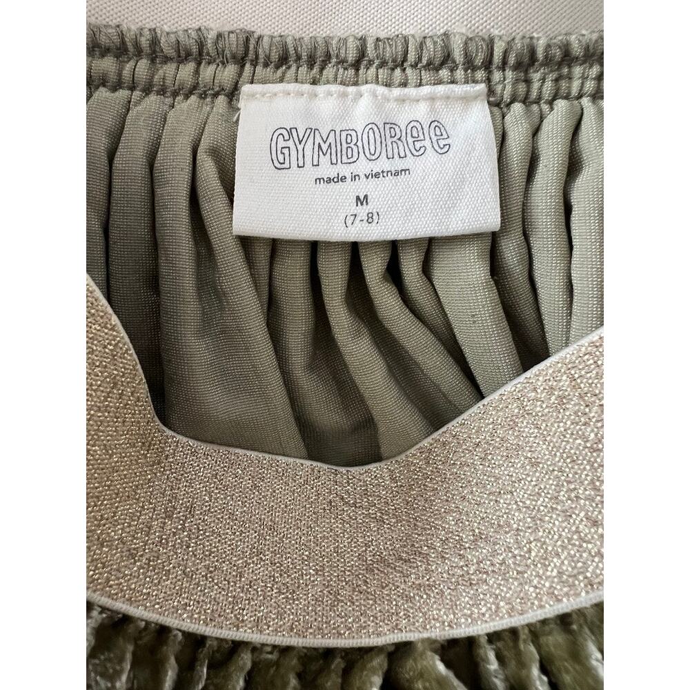 Gymboree Girl Sage Green Gold Crushed Velvet Twirl Midi Glam Holiday (YM 7/8) - Picture 5 of 6